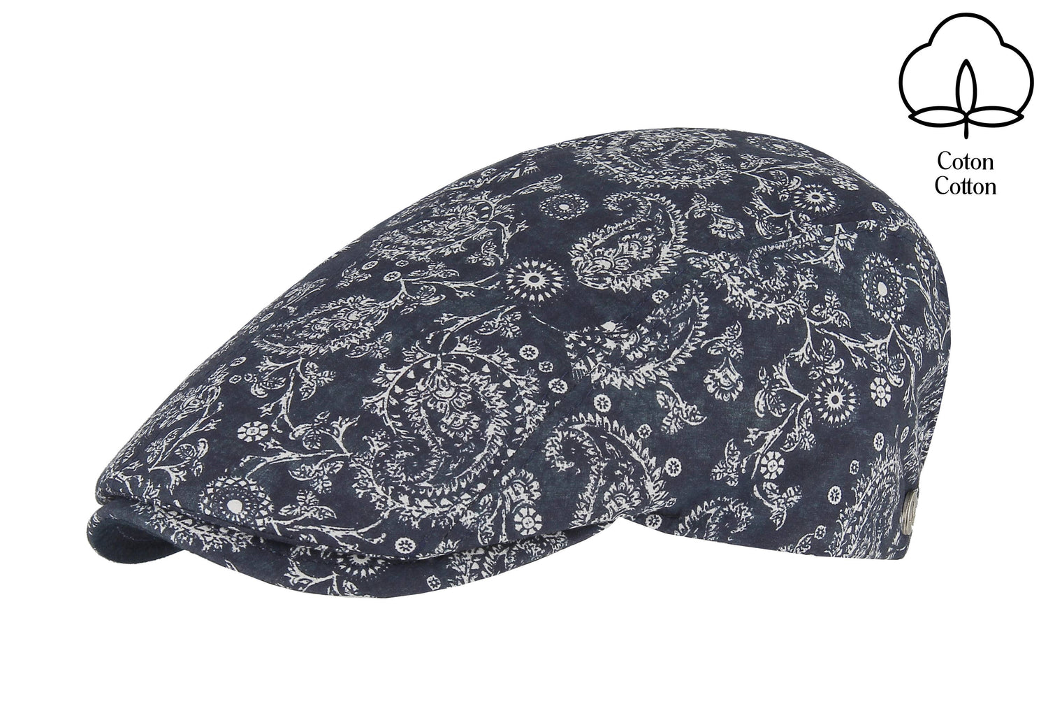 Platte pet donkerblauw kasjmier print