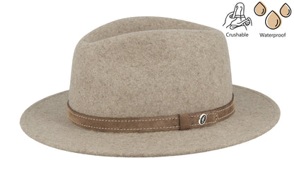Hoed van wolvilt beige gemengd