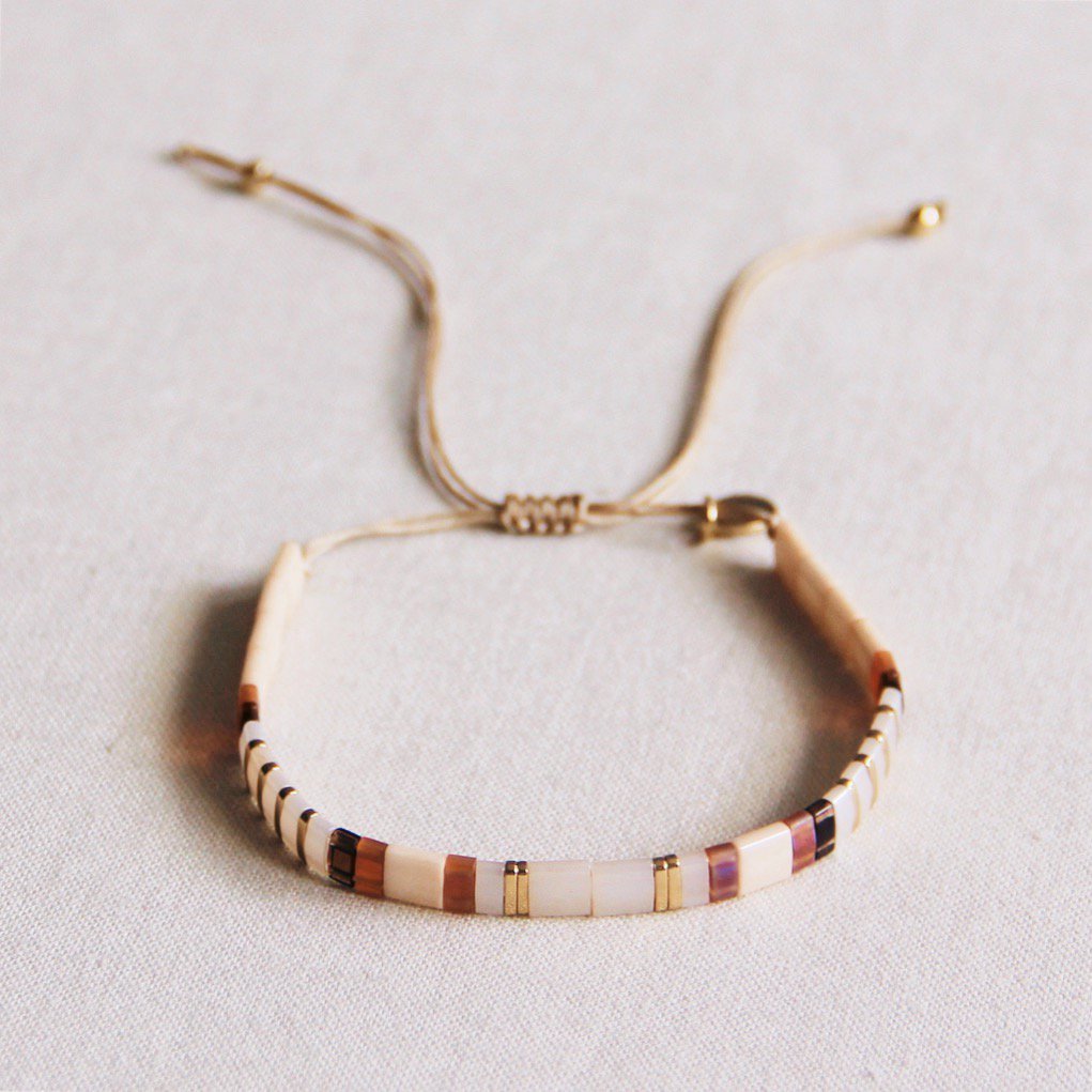 Armband Taupe / Nude / Verguld