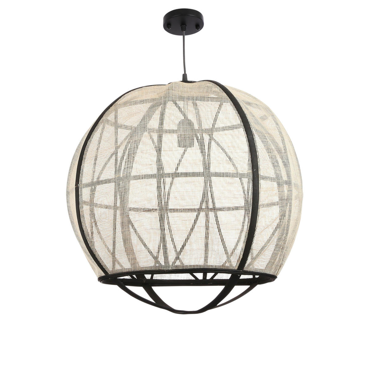 Hanglamp Off White Linnen Pella - H50 x Ø51 cm