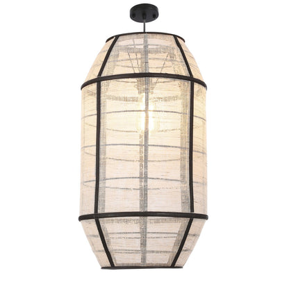 Hanglamp Pella - H58 x Ø33 cm - Linnen - Off White