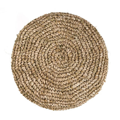 Kruk raffia met vlechtwerk - junglegroen