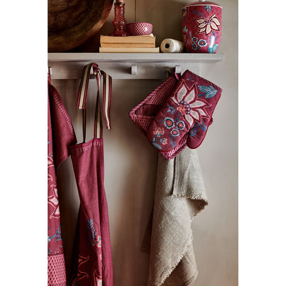Kookschort Apron Flower Festival Dark Pink 85x88cm