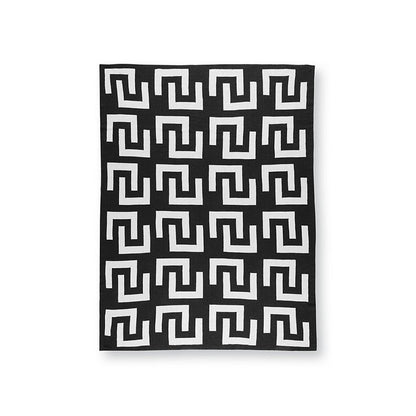 Plaid Knitted Black-White 130x170cm