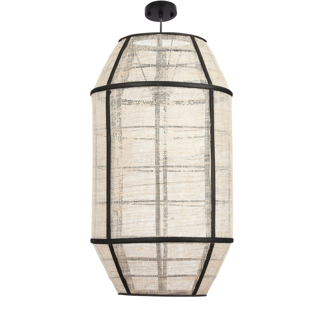 Hanglamp Pella - H58 x Ø33 cm - Linnen - Off White