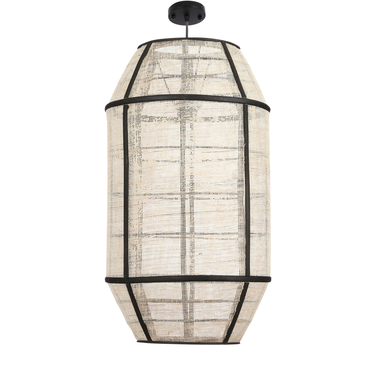 Hanglamp Pella - H58 x Ø33 cm - Linnen - Off White