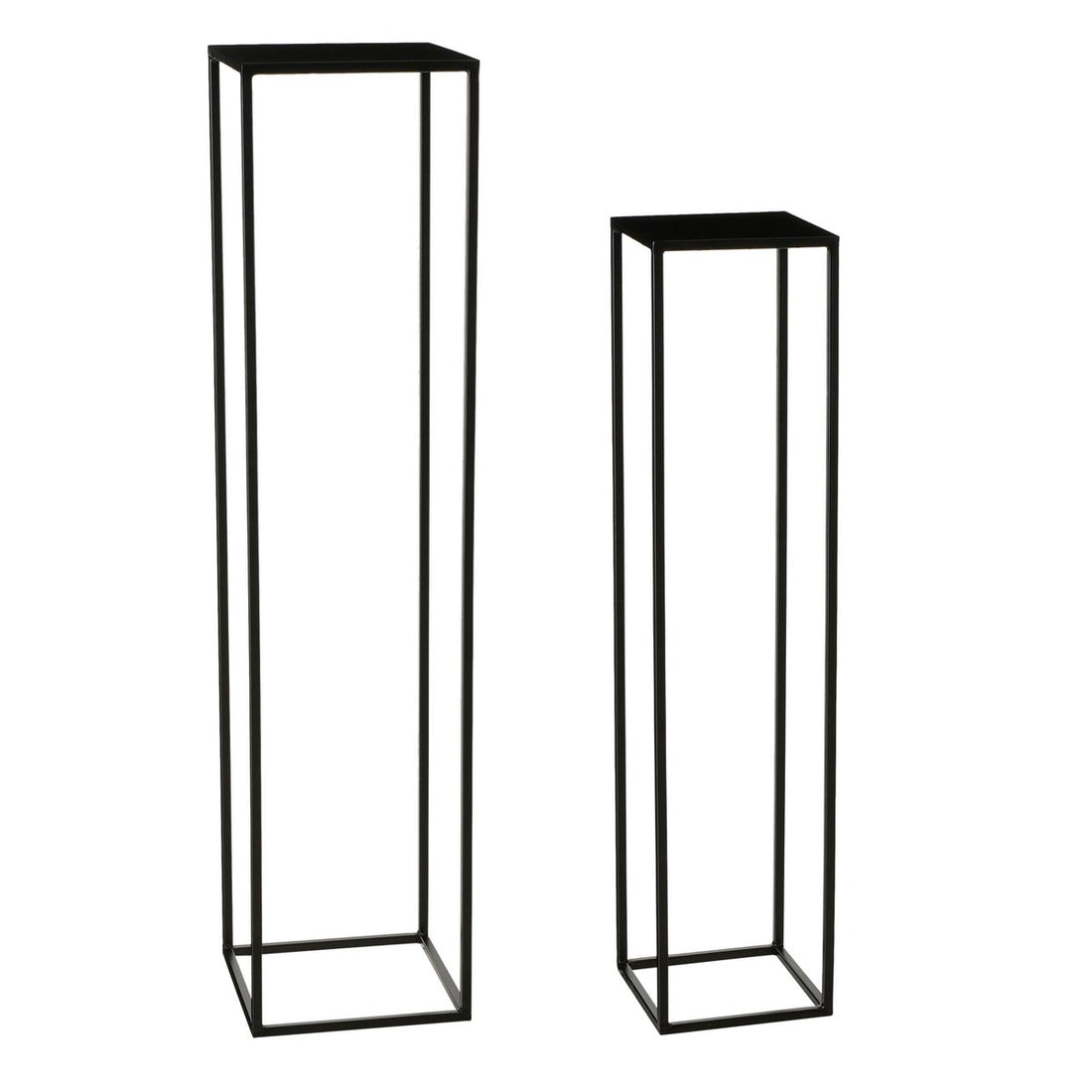 Bijzettafel Zwart Metaal Goa - Set van 2 - L28 x B28 x H120 cm