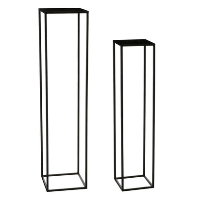Bijzettafel Zwart Metaal Goa - Set van 2 - L28 x B28 x H120 cm