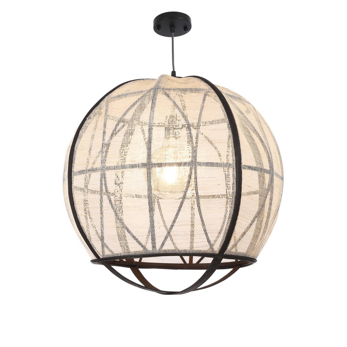 Hanglamp Off White Linnen Pella - H50 x Ø51 cm