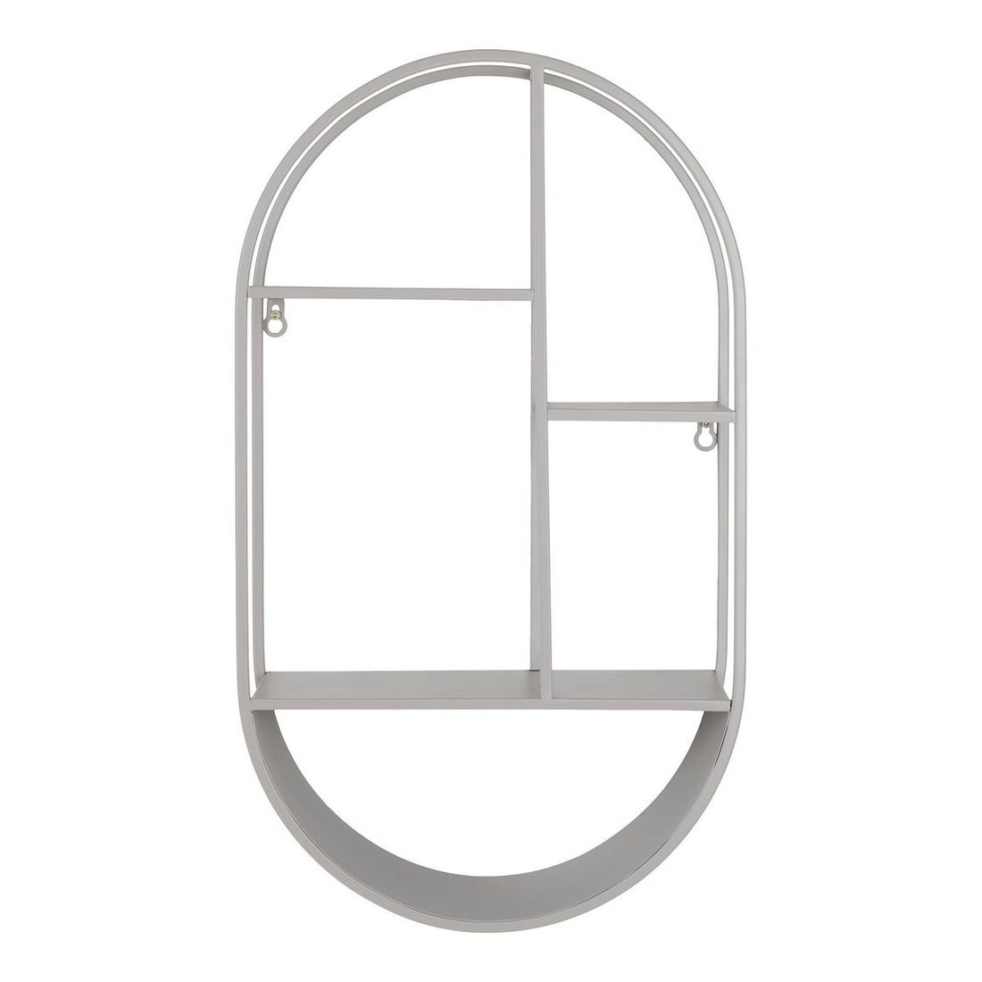 Wandplank ovaal, staal, koel grijs Feira 35x15x60 cm