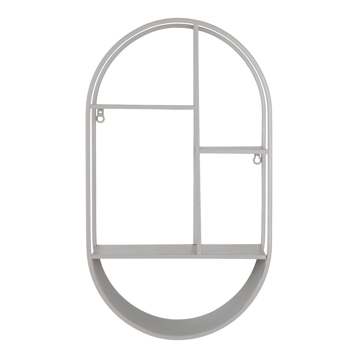 Wandplank ovaal, staal, koel grijs Feira 35x15x60 cm