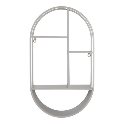 Wandplank ovaal, staal, koel grijs Feira 35x15x60 cm