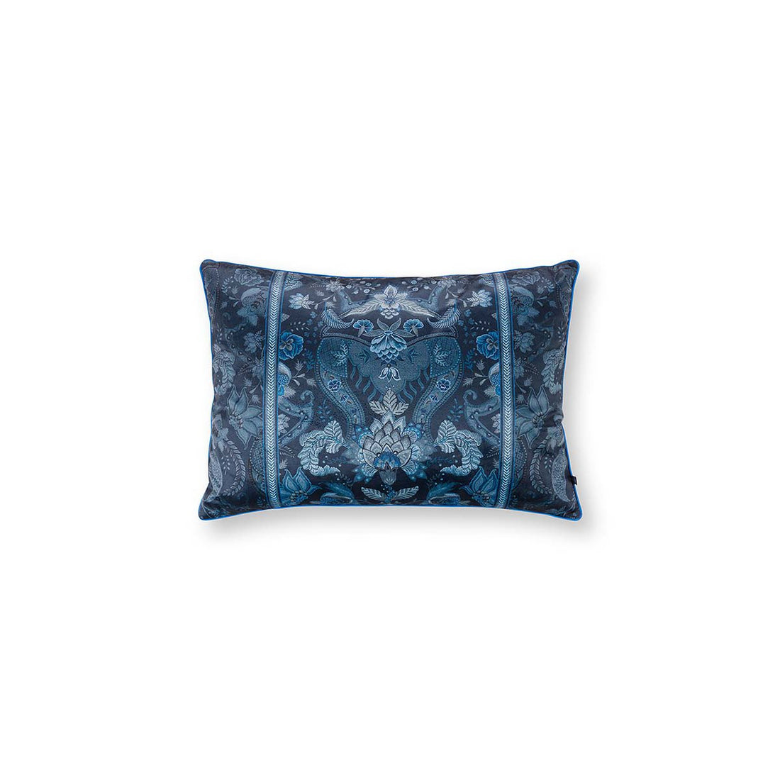 Kussen gebloemd donkerblauw