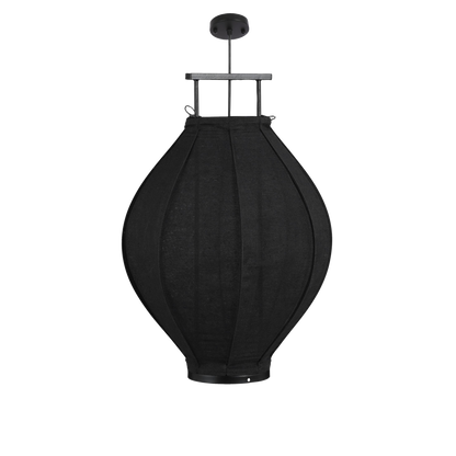 Pego Hanglamp - H73 x Ø54 cm - Linnen - Zwart