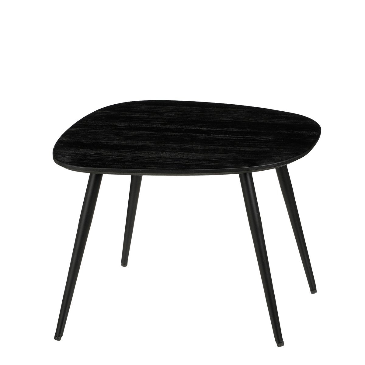 Bijzettafel Zwart - Set van 3 - L62 x B52 x H34 cm - Gerecycled Hout - Jailey
