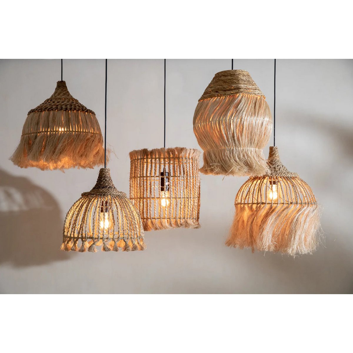 Hanglamp Abaca Vogelkooi Hanger - Naturel - M