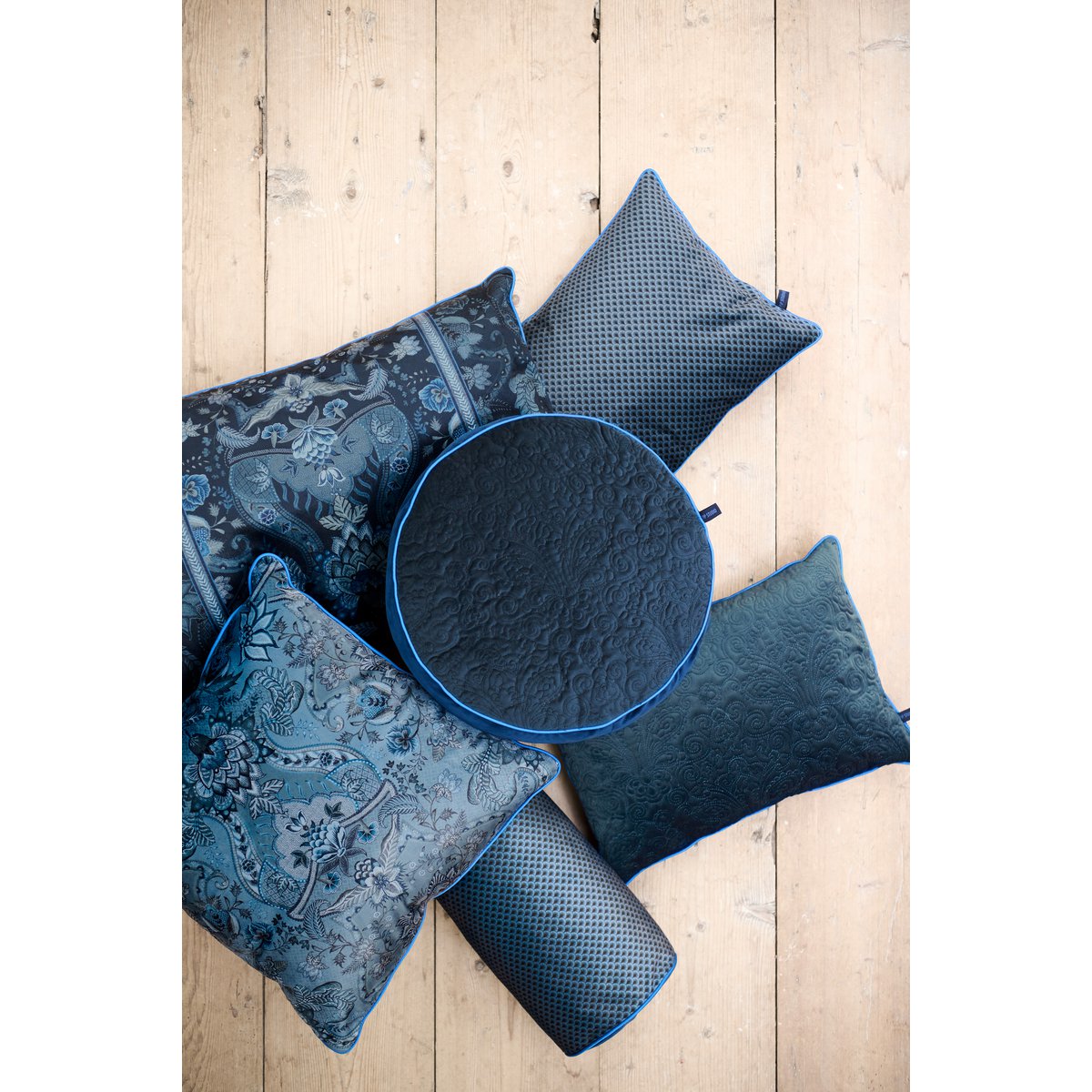 Kussen rond Blauw 40cm