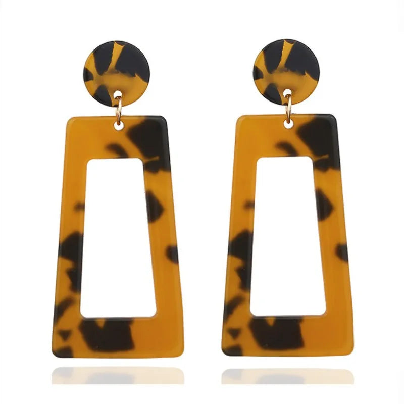 Oorbellen trapezium acryl
