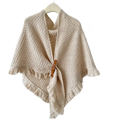 Poncho met gesp detail in verschillende kleuren