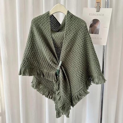 Poncho met gesp detail in verschillende kleuren