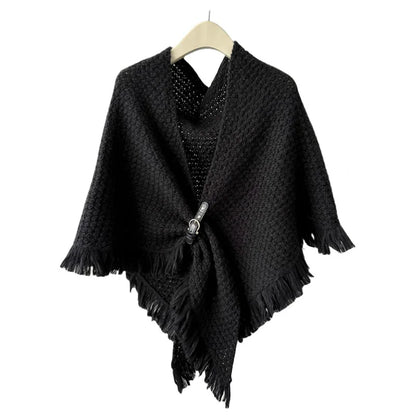 Poncho met gesp detail in verschillende kleuren