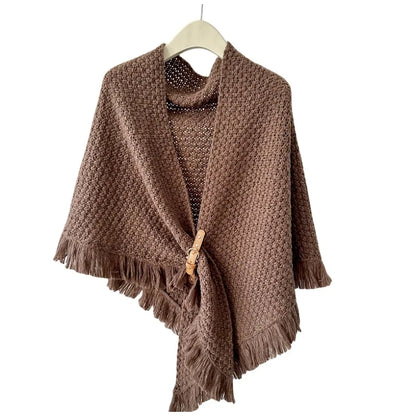 Poncho met gesp detail in verschillende kleuren