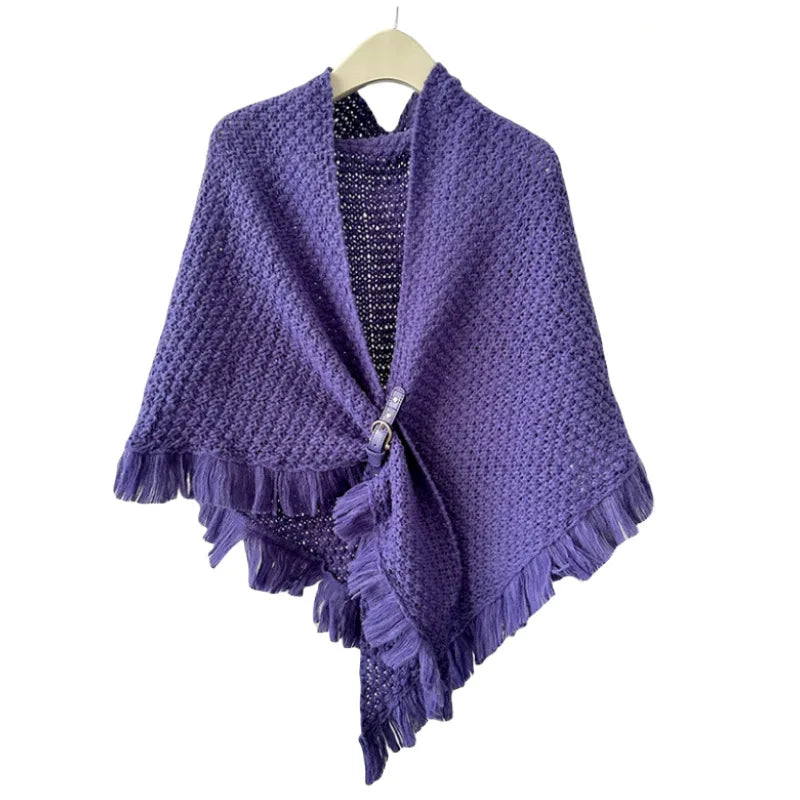 Poncho met gesp detail in verschillende kleuren