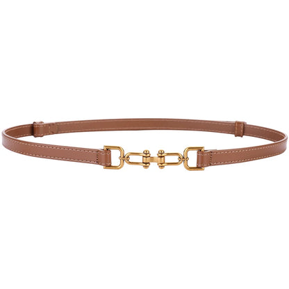 Lederen riem echt leer met gouden gesp