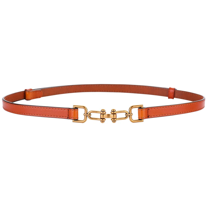 Lederen riem echt leer met gouden gesp