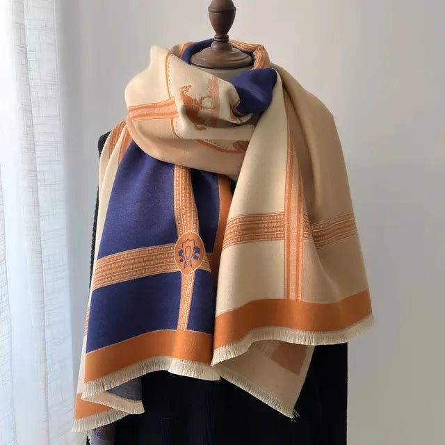 Zachte sjaal kasjmier print paard