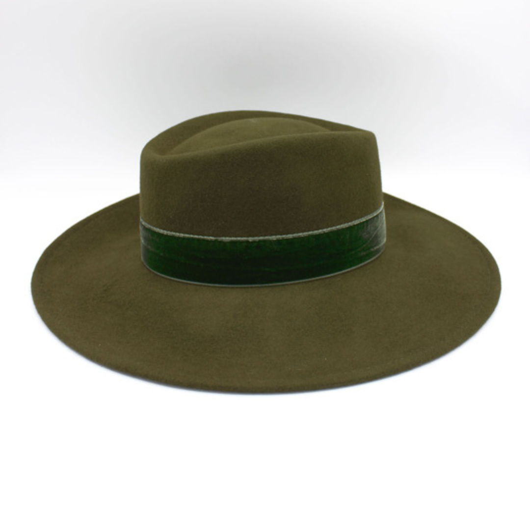 Wollen fedora brede rand