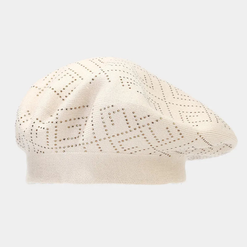 Franse baret met kleine steentjes diversen kleuren