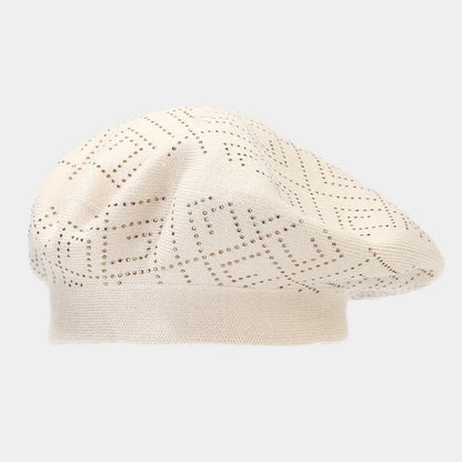 Franse baret met kleine steentjes diversen kleuren