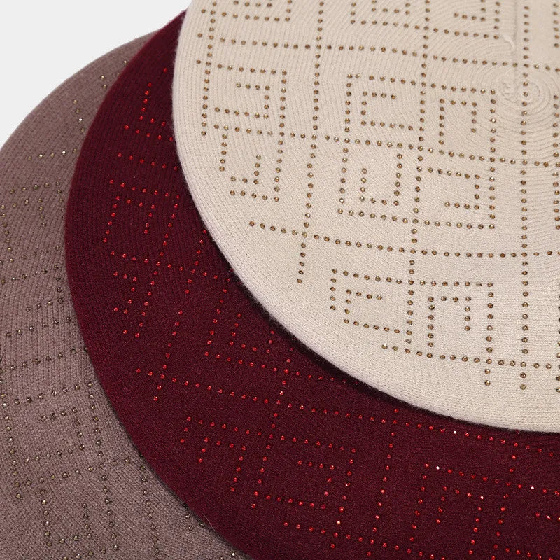 Franse baret met kleine steentjes diversen kleuren