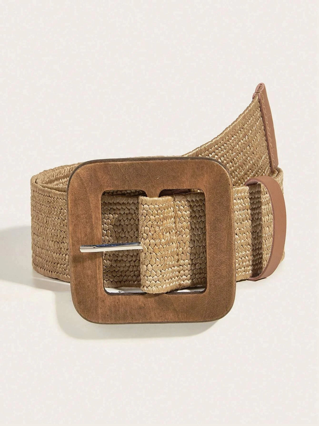 Stro riem met houten gesp