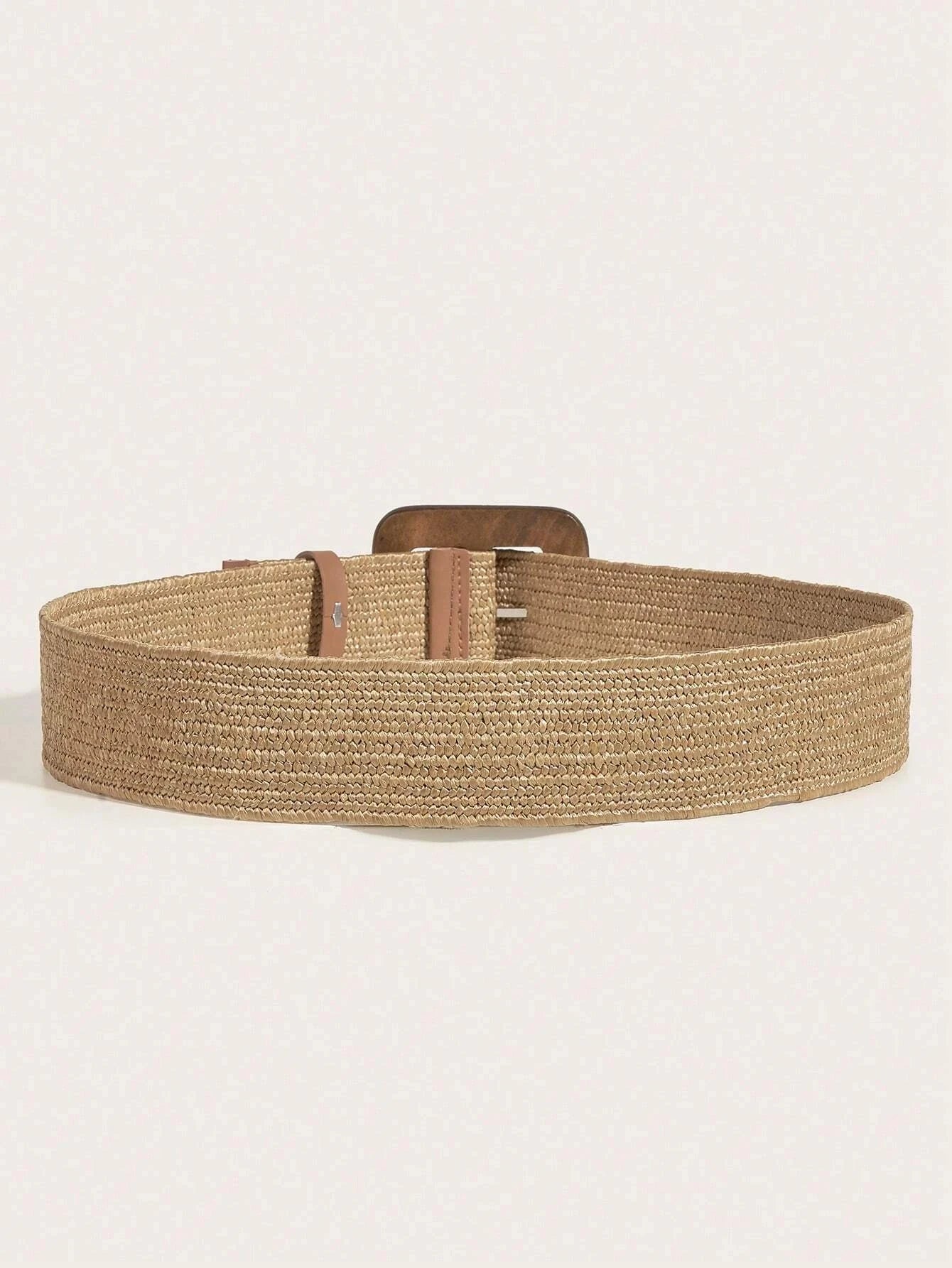 Stro riem met houten gesp