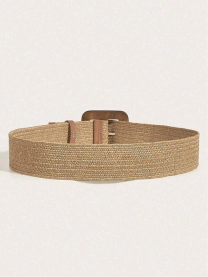 Stro riem met houten gesp