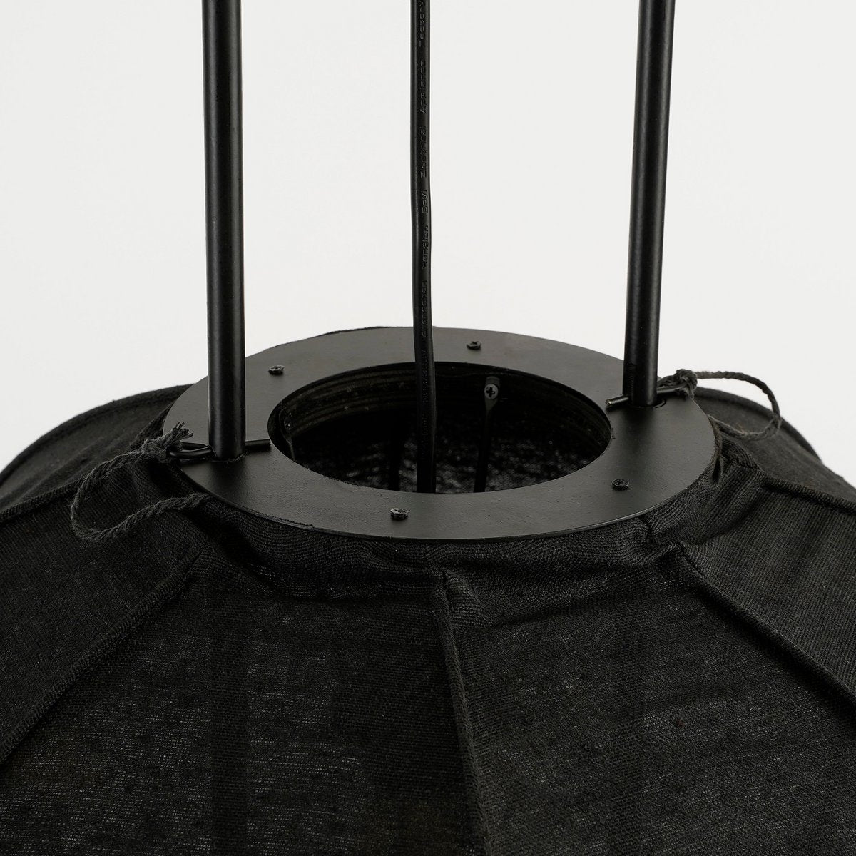 Hanglamp Linnen Zwart Pego- H55 x Ø50 cm