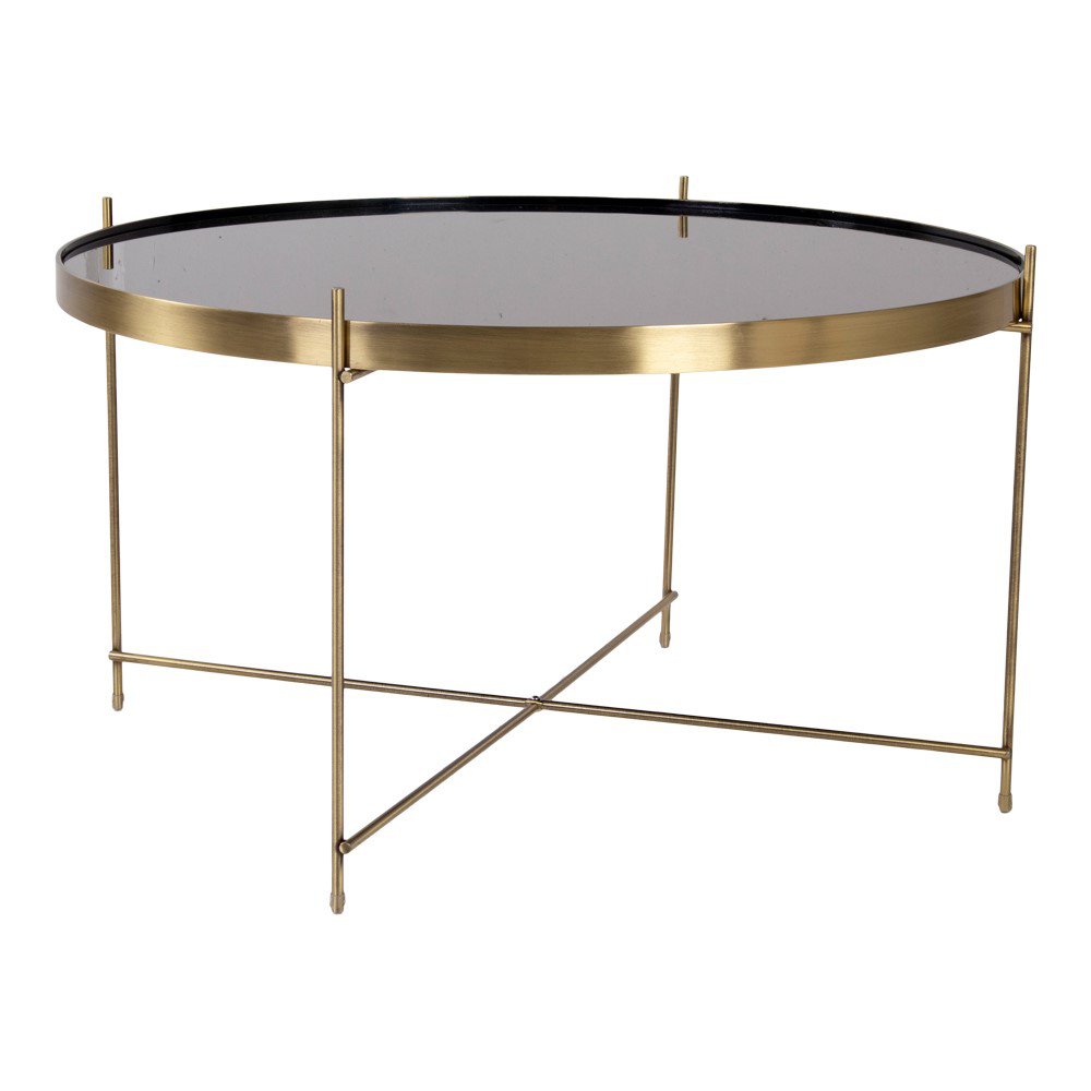 Salontafel Venezia - Messingkleurig staal met glas
