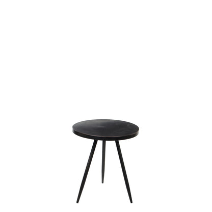 Bijzettafel Metaal Zwart- H40 x Ø35 cm - Kent