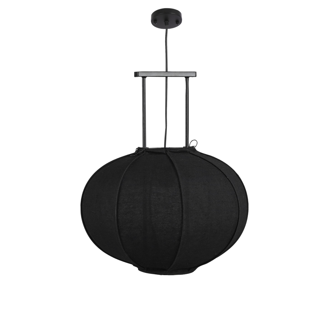 Hanglamp Linnen Zwart Pego- H55 x Ø50 cm