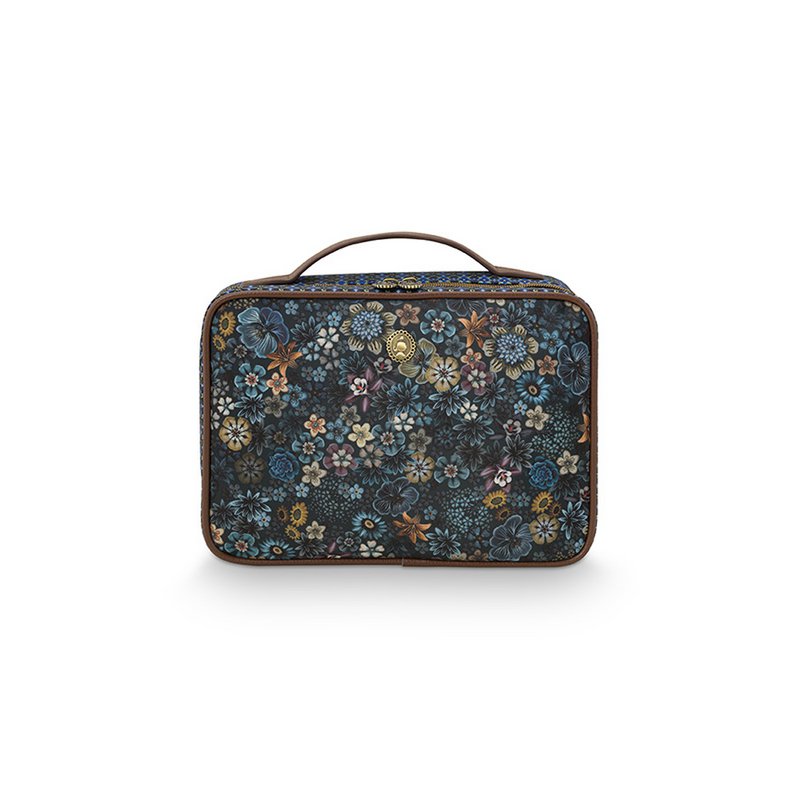 Beauty Case Pip Studio Square Large Tutti i Fiori Blue 27x19x10cm