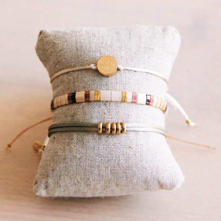 Armband Taupe / Nude / Verguld
