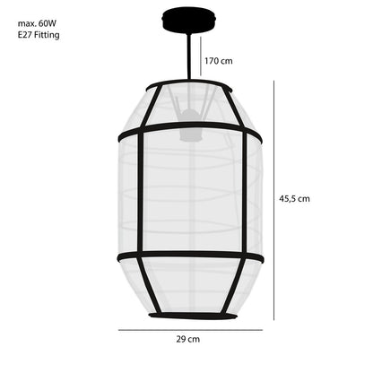 Hanglamp Linnen- H46 x Ø29 cm - Linnen - Off White