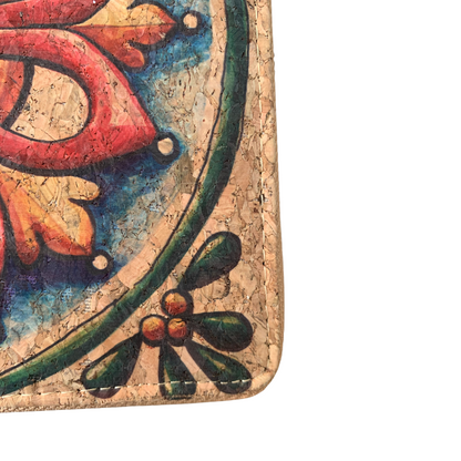 Dames Portemonnee natuurlijk kurk| Mandala