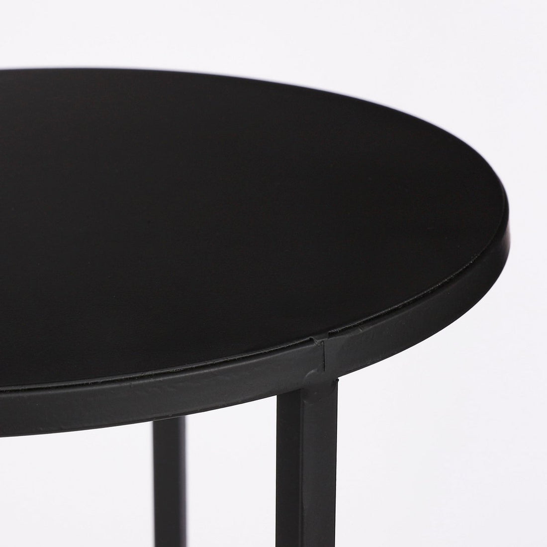 Bijzettafel Zwart Metaal Quinty  - Set van 3 - H50 x Ø32 cm