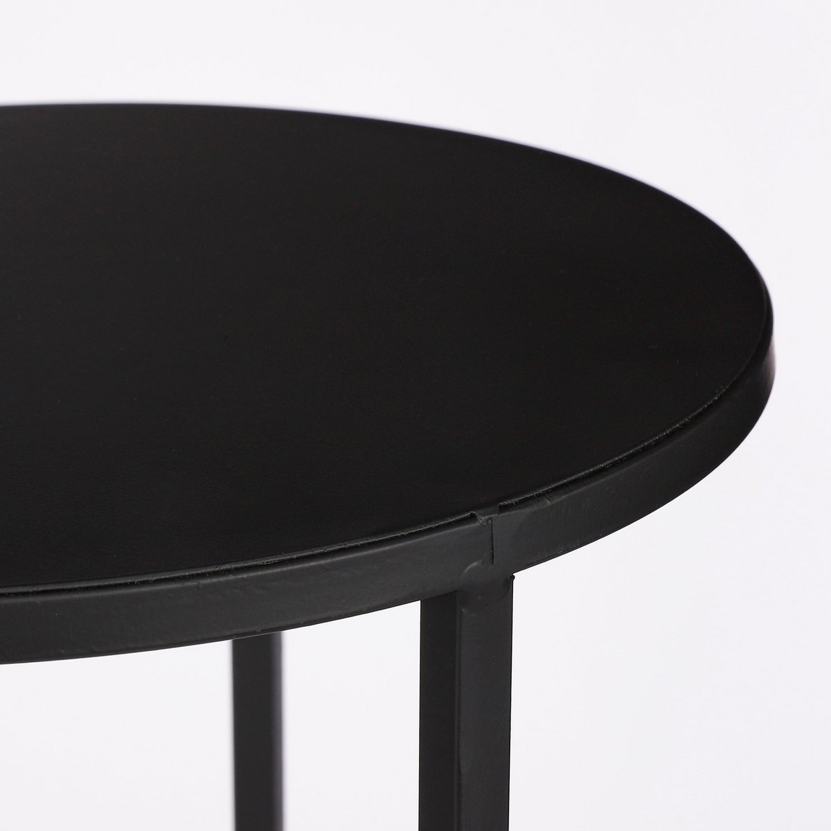 Bijzettafel Zwart Metaal Quinty  - Set van 3 - H50 x Ø32 cm