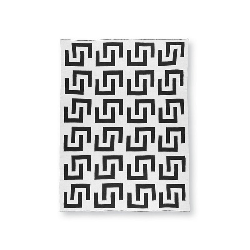 Plaid Knitted Black-White 130x170cm