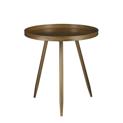 Bijzettafel Fores - H42x Ø40 cm - Metaal - Brons