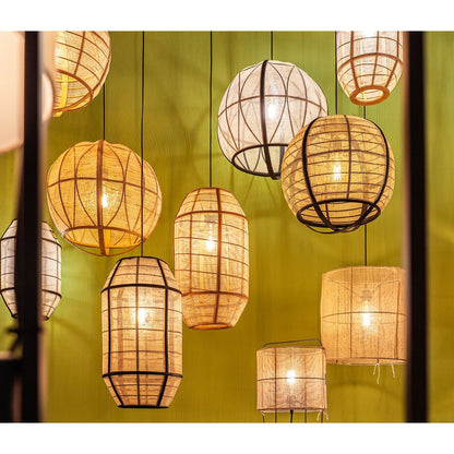 Hanglamp Linnen Beige Pella - H58 x Ø33 cm